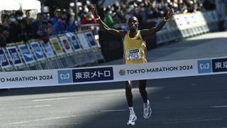 Benson Kipruto from Kenya wins the Elite men's race of the Tokyo Marathon on March 3, 2024, in Tokyo, Japan.