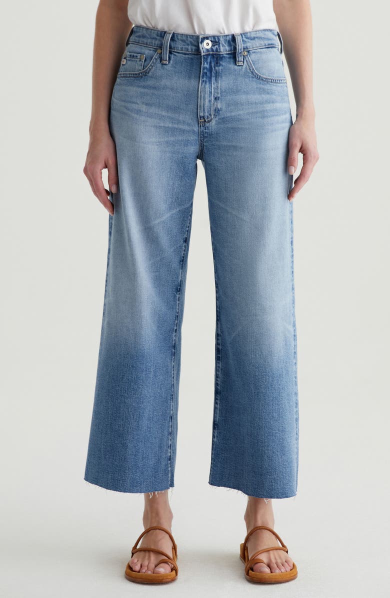 Saige Raw Hem Ankle Wide Leg Jeans