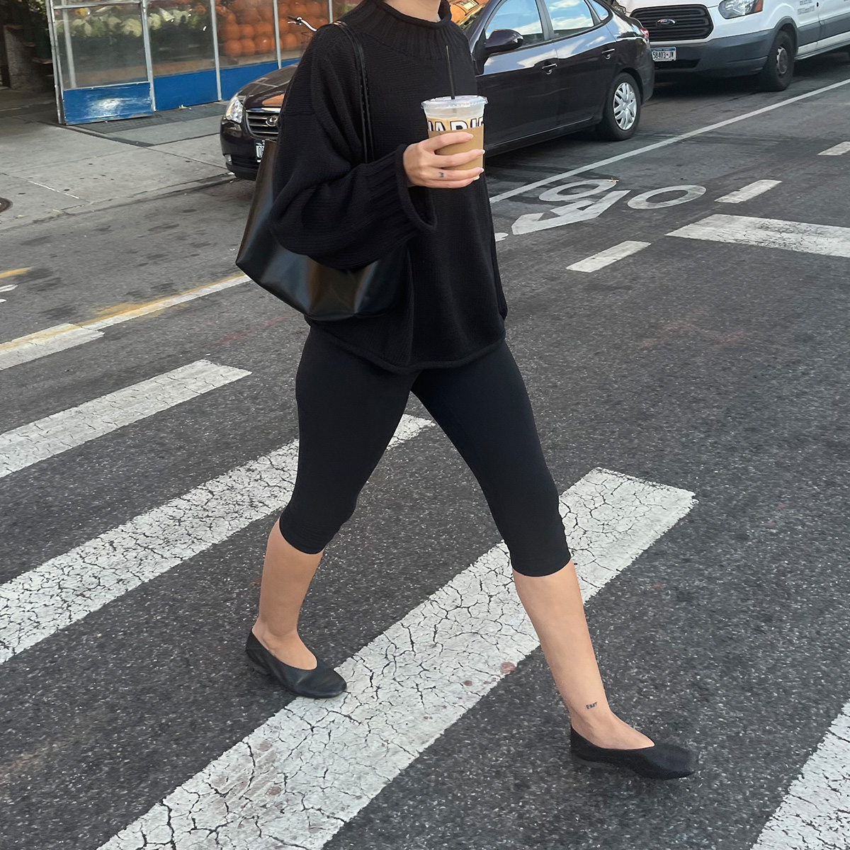 Our editor wearing J.Crew's rollneck sweater.