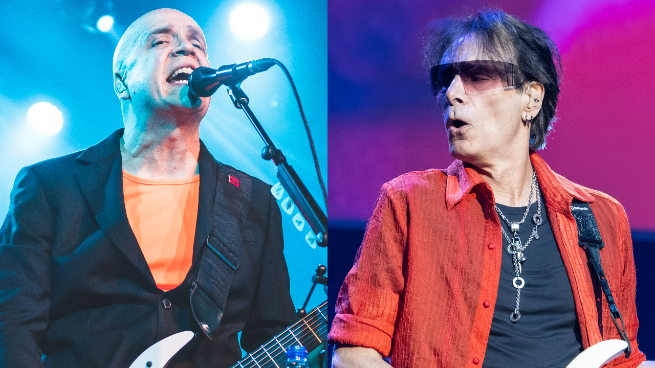 Pictures of Devin Townsend and Steve Vai onstage in 2026