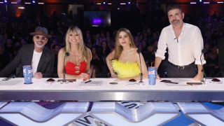 America's Got Talent judges Howie Mandel, Heidi Klum, Sofia Vergara, and Simon Cowell in Season 18