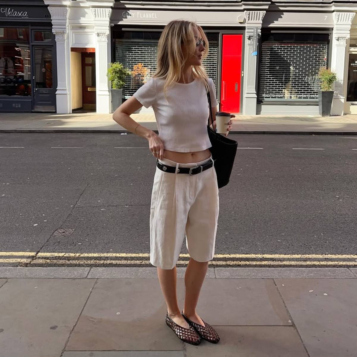 Chloe wearing jelly shoes