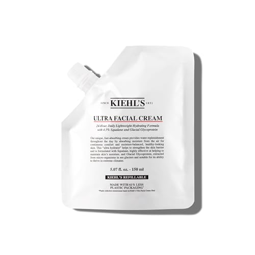Kiehl's Ultra Facial Cream, With 4.5% Squalane to Strengthen Skin's Moisture Barrier, Skin Feels Softer and Smoother, Long-Lasting Hydration, Easy and Fast-Absorbing, All Skin Types - 5.07 Fl Oz