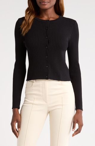 Rib Crop Cardigan