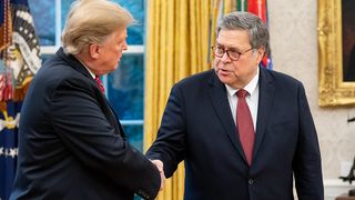 Attorney General William Barr meeting Donald Trump in the White House.