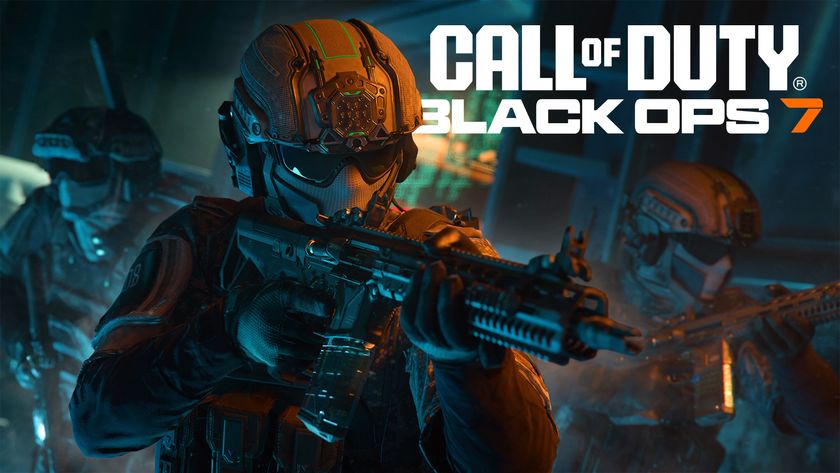 Call of Duty: Black Ops 7 screenshot with logo, showing armed soldiers in uniform