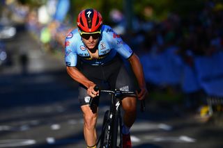  Remco Evenepoel of Belgium attacks during the 95th UCI Road World Championships 2022 Men Elite Road Race