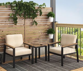 Zinus Dillon outdoor chat set on a balcony