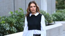 Katie Holmes spotted out and about wearing head-to-toe Cinq à Sept on November 20, 2024