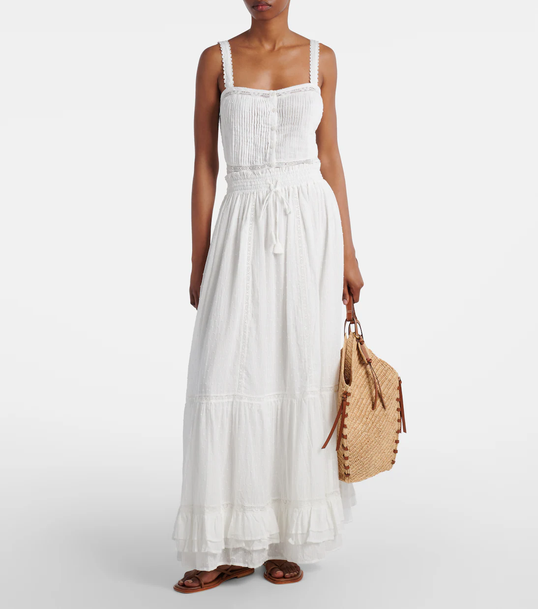 Poupette St Barth, Clara cotton maxi skirt