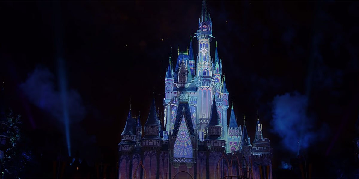 Disney Castle at night.