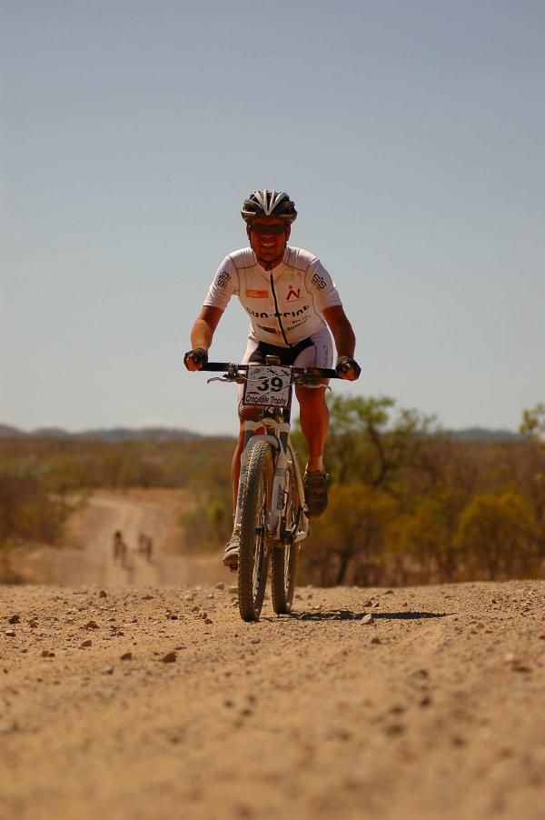 Per Imer of Denmark looking comfortable in the outback.