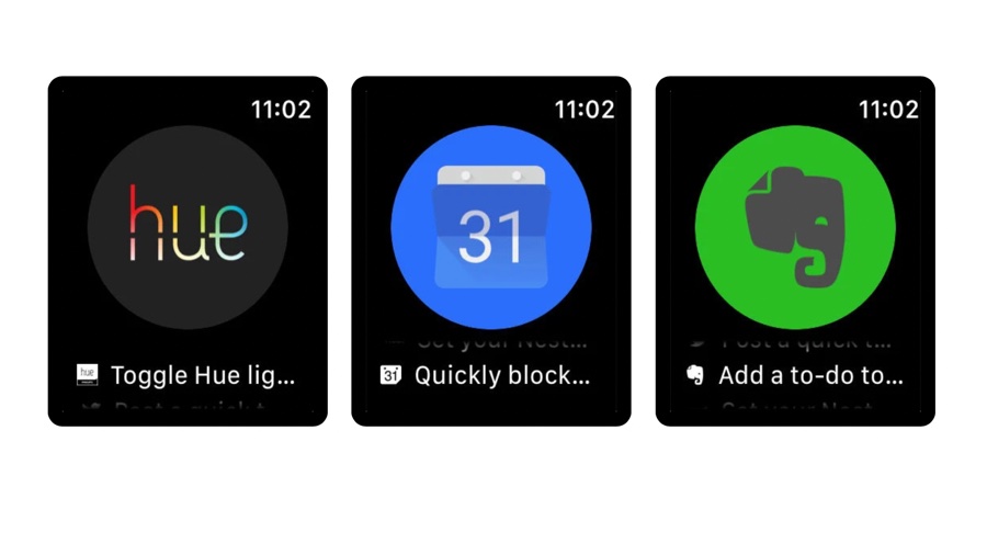Skjermbilder av IFTTT på Apple Watch.