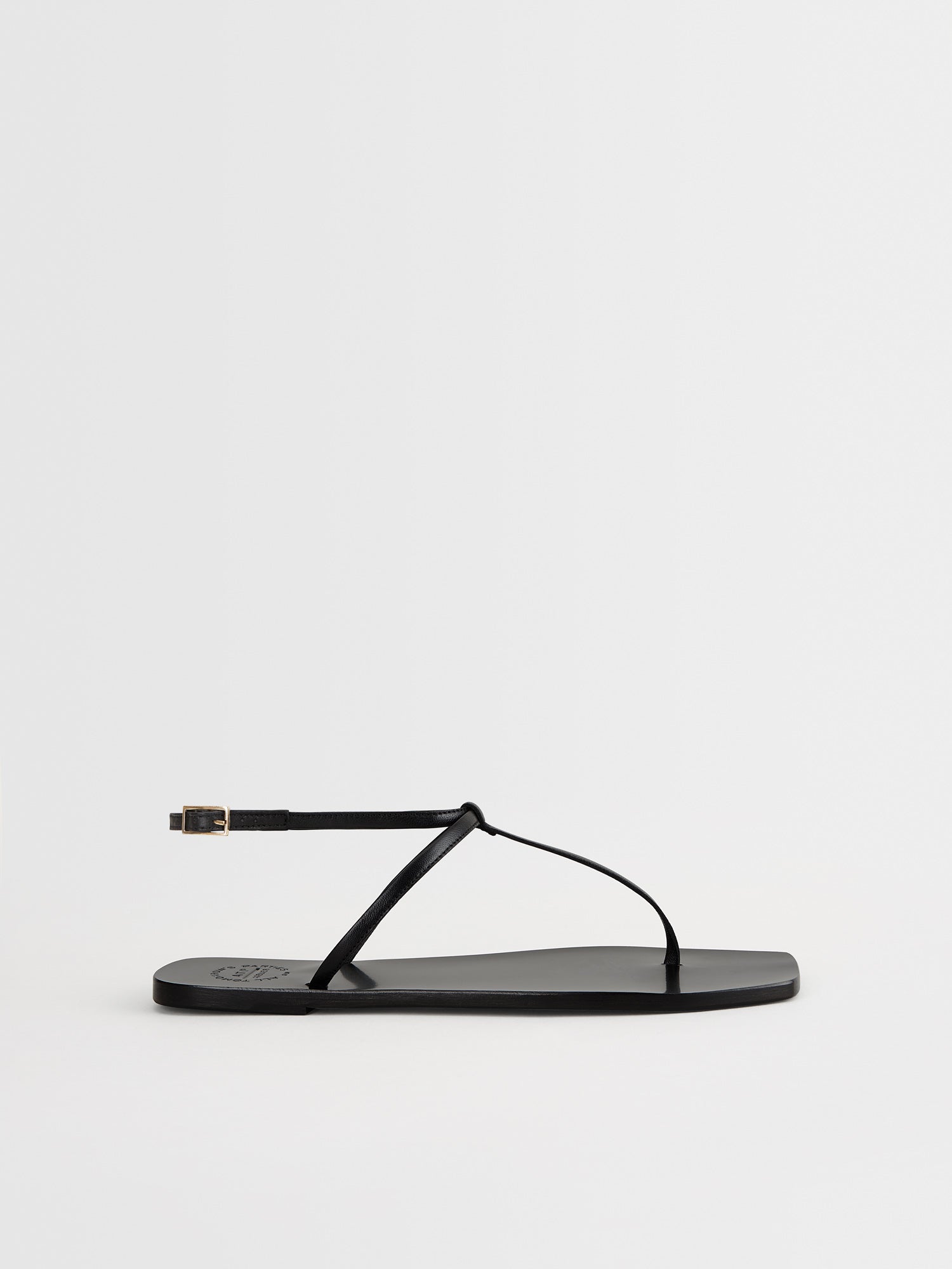Alassio Black Nappa Flat Sandals