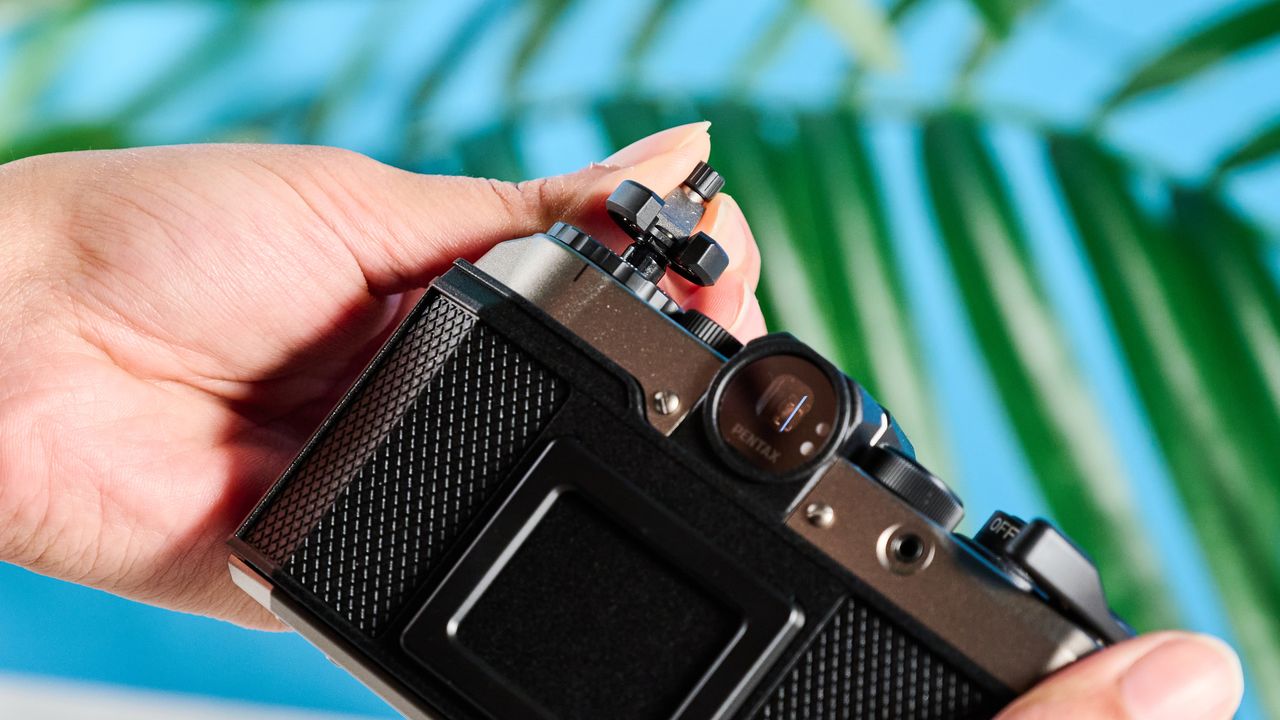 A Pentax 17 half-frame film camera