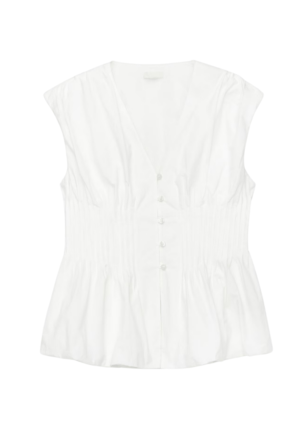 Bubble-Hem Pintuck Top – White – Women – Arket Gb
