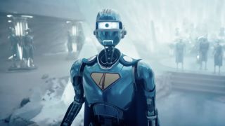 Superman Robot 4, a.k.a. Gary, in the Fortress of Solitude