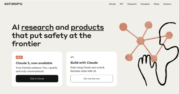 Claude AI landing page