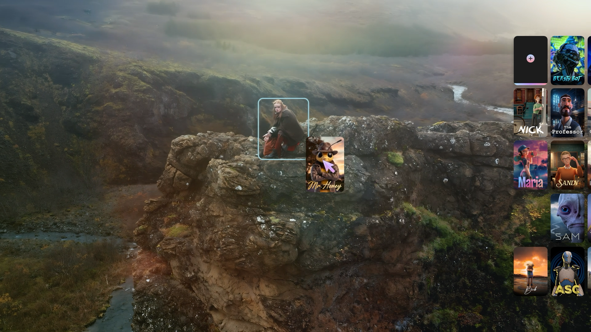 Screens from an AI animation app