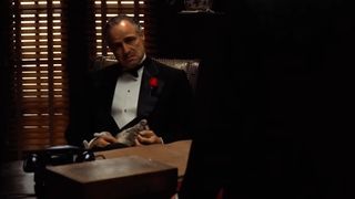 Don Vito Corleone in his office on the day of his daughter's wedding in The Godfather