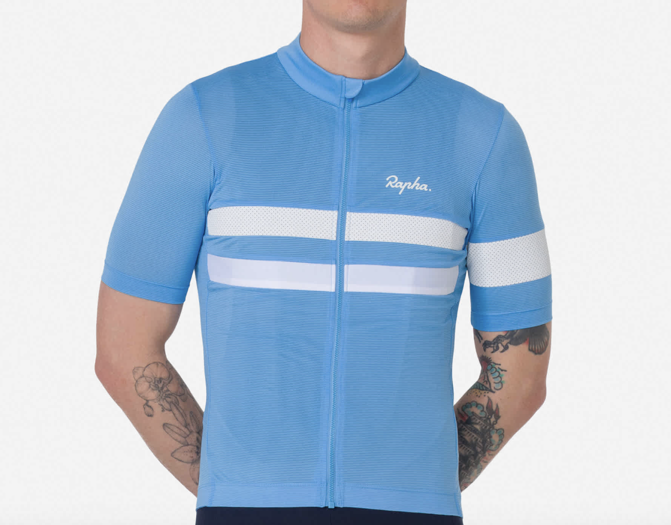 Blue rapha men's brevet lightweight jersey