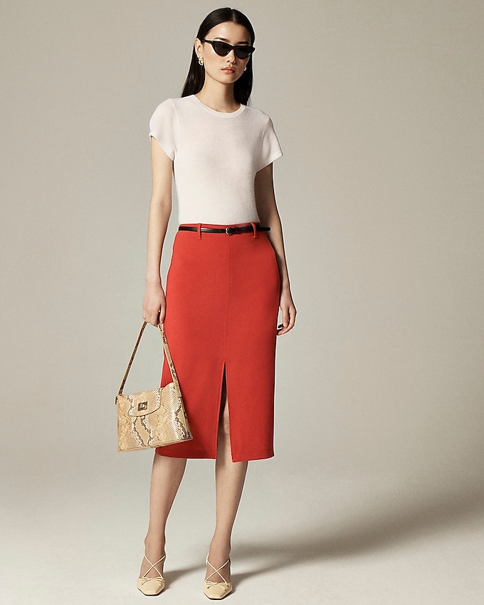 Pencil Midi Skirt in Four-Season Stretch