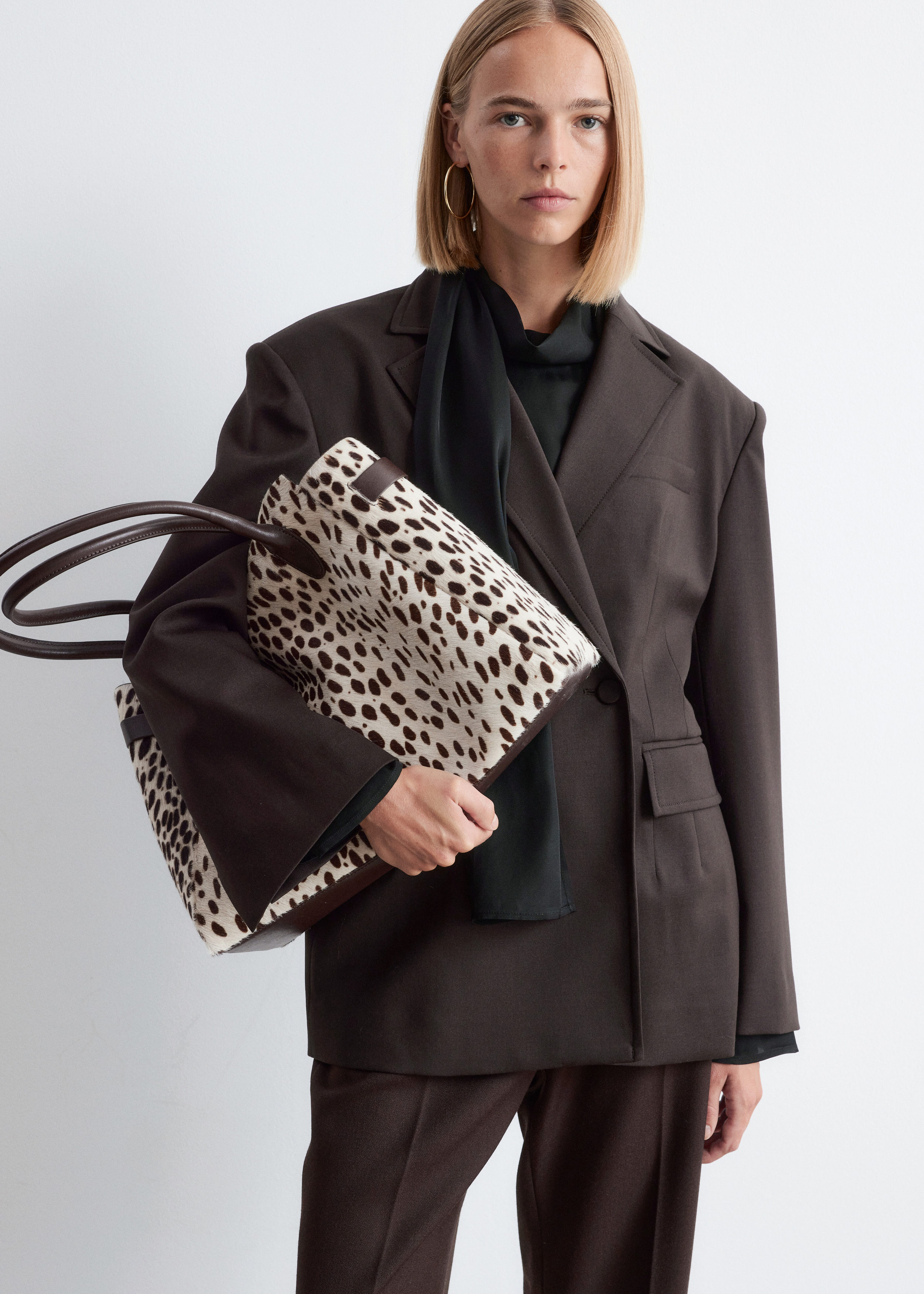 Animal-Print Leather Tote Bag