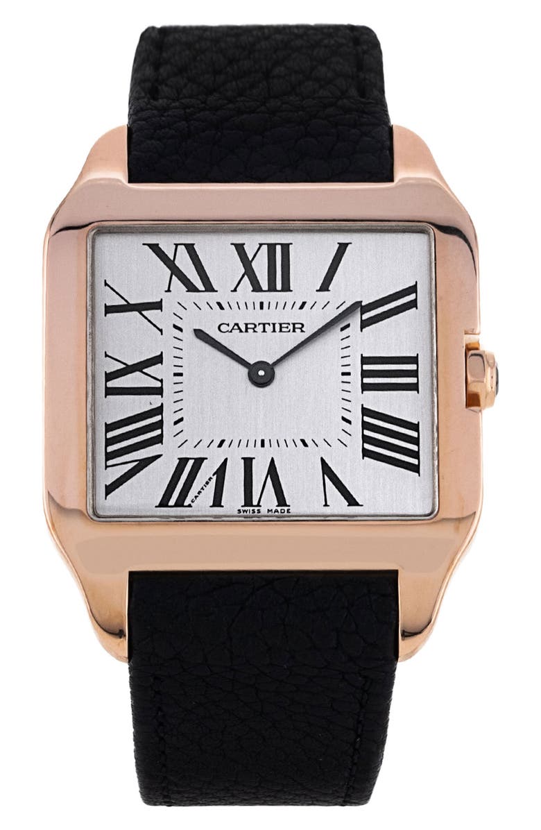 Cartier Preowned 2014 Santos Dumont Leather Strap Watch, 34.6mm