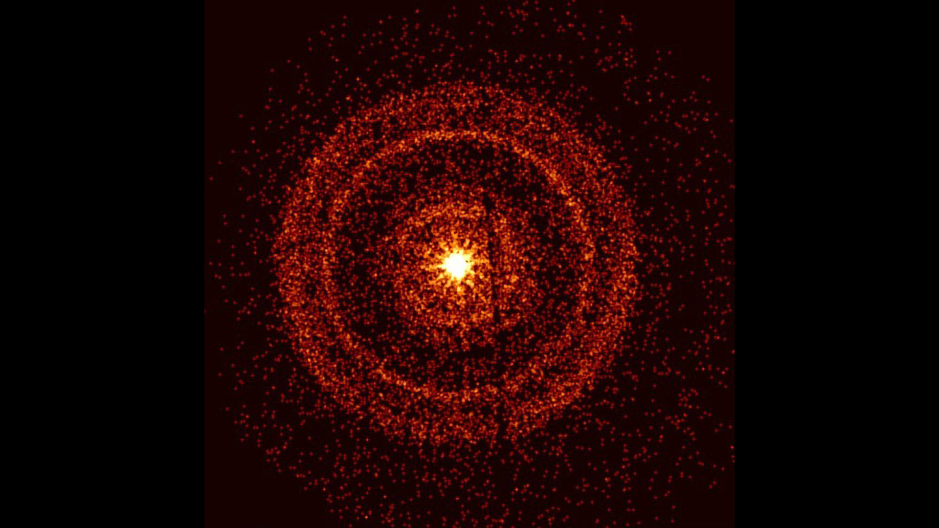 El estallido de rayos gamma más brillante jamás visto según lo observado por el Telescopio Swift de Rayos X aproximadamente una hora después de su explosión.