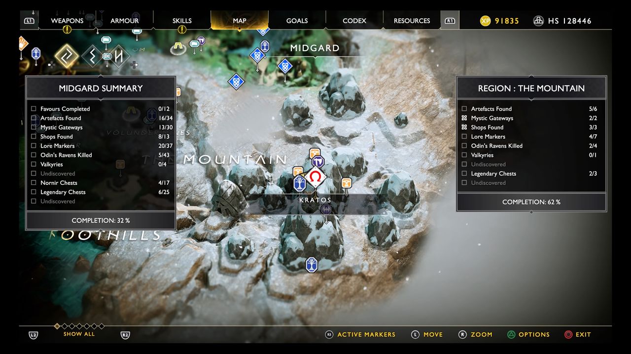 God of War treasure map locations