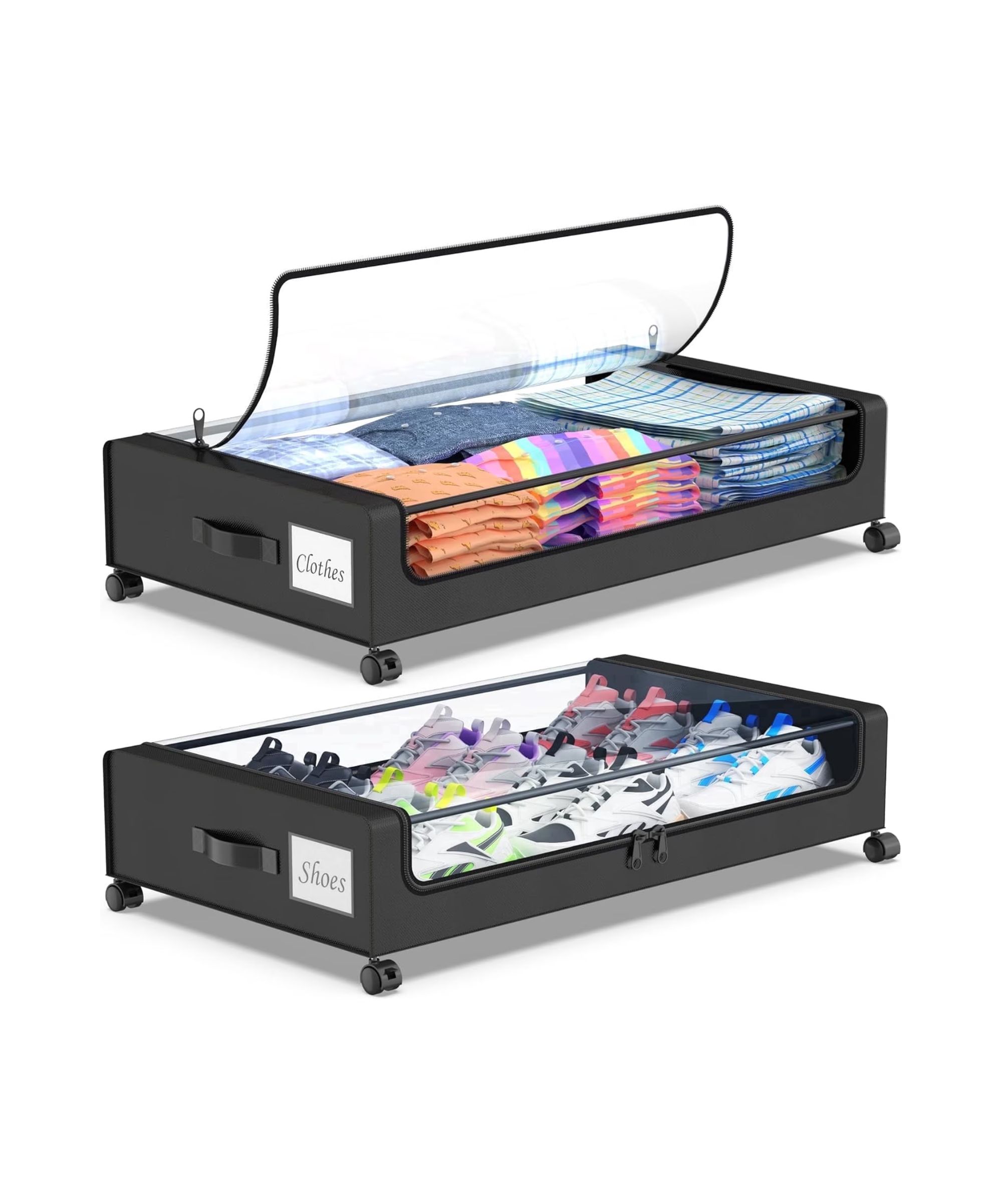 Rolling under bed storage bags