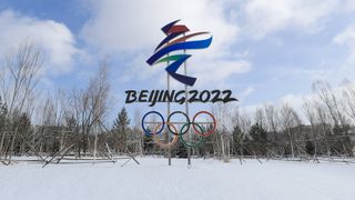 An installation of Beijing 2022 Winter Olympic Games symbol