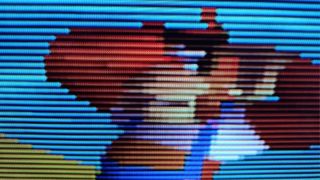 Close up of Analogue 3D visuals of Donkey Kong 64's Lanky Kong with CRT BVM filter enabled.