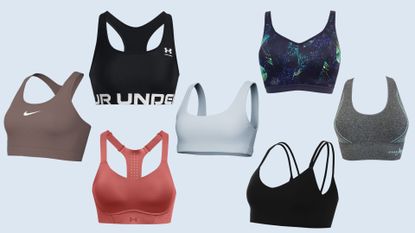 Fittin Racerback Sports Bras Pack of 4 Padded Seamless HIGH Impact Support  for for sale online