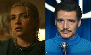 Florence Pugh in Thunderbolts and Pedro Pascal as Mr. Fantastic in Fantastic Four