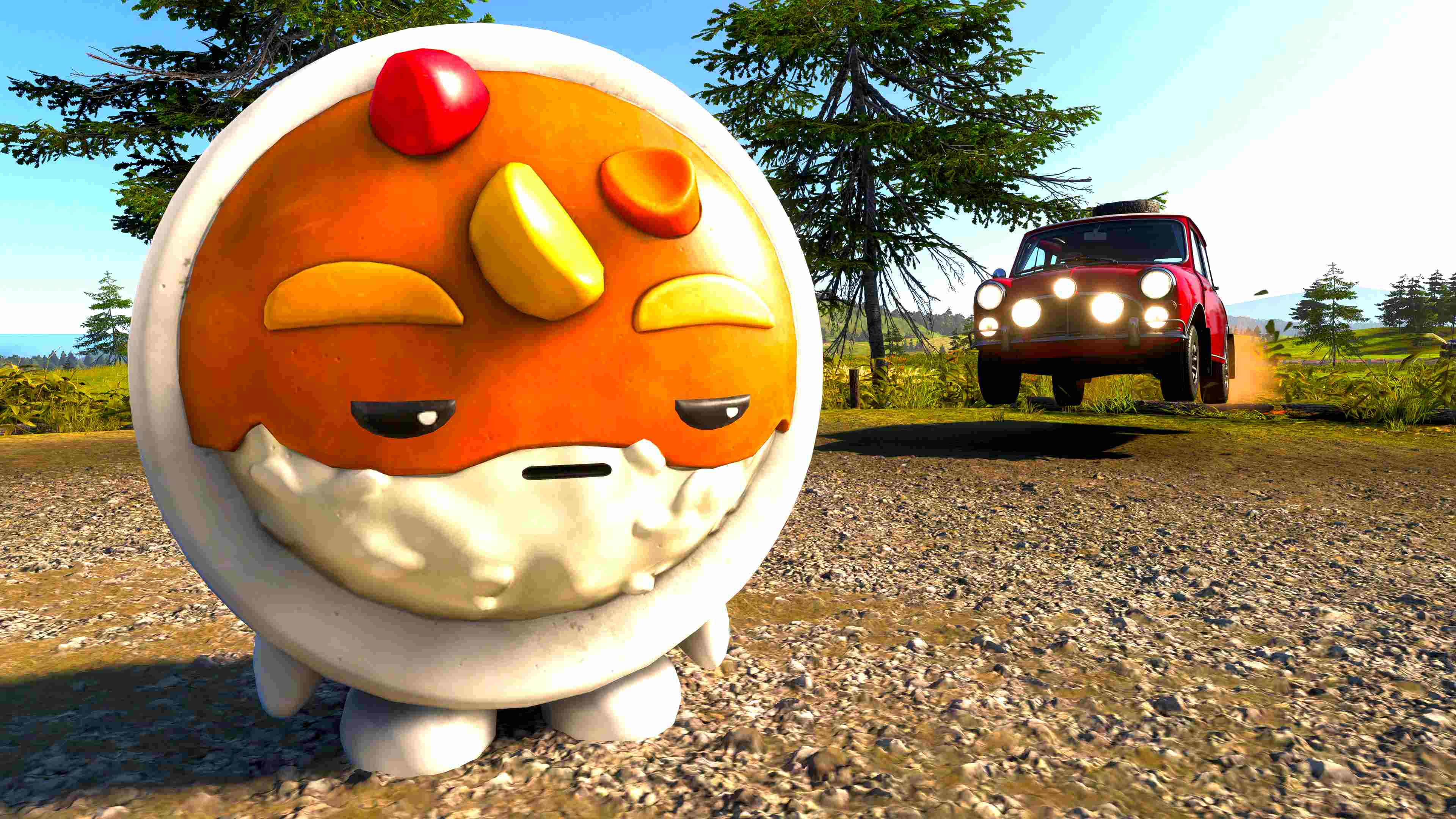 Forza Horizon 6 screenshot of a mascot getting slammed.