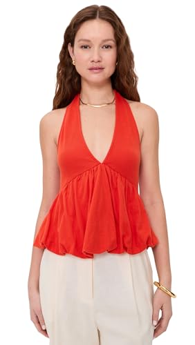 Free People Women's Paige Top, Tangerine Tango, L