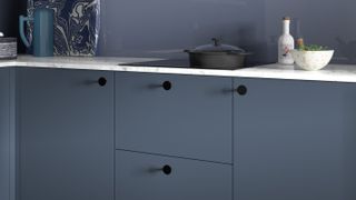 powder blue fitted kitchen
