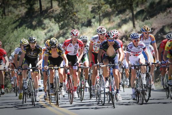 The heat took a toll on the peloton late in the race, with riders unzipping their jerseys as the climbed.