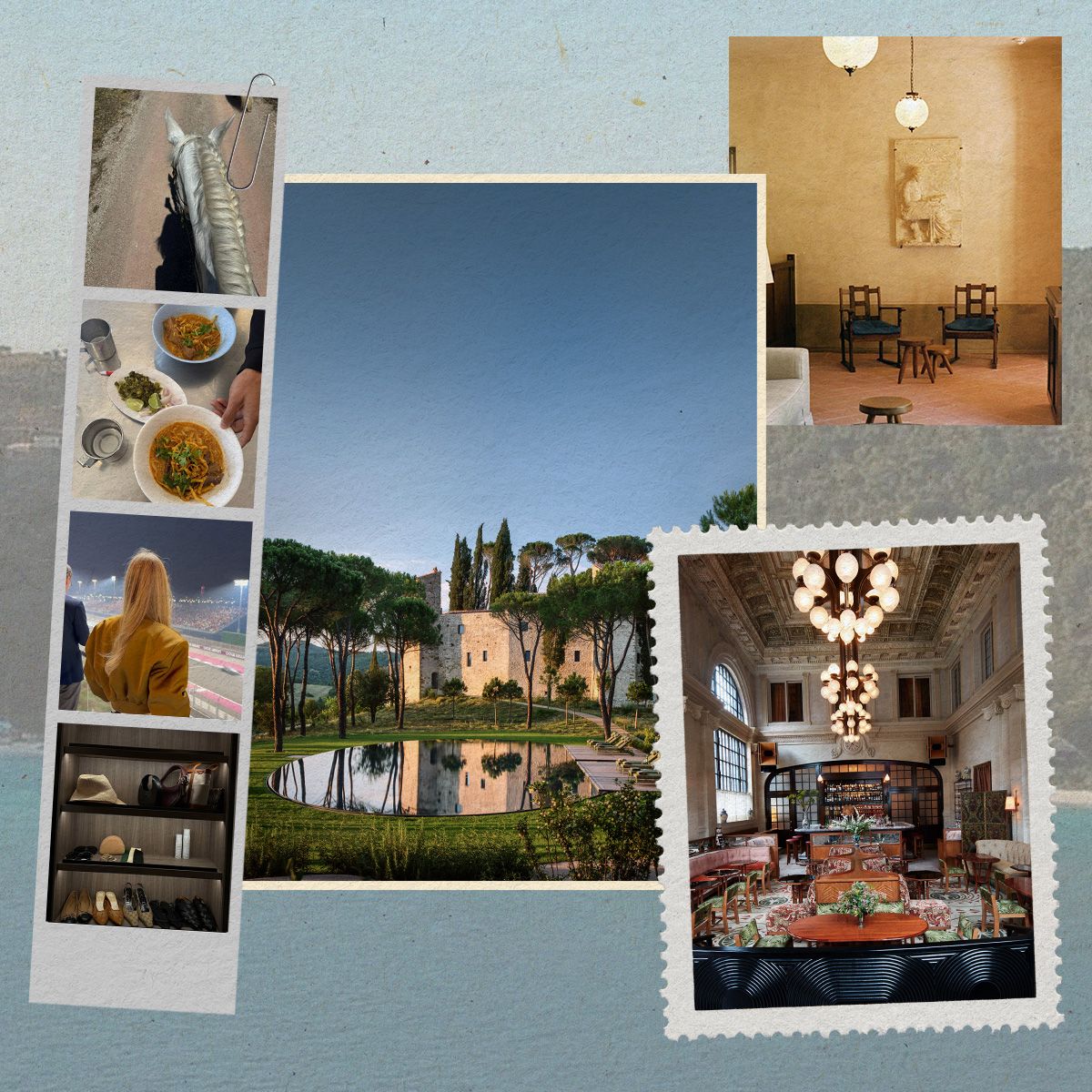 a collage of hotel and influencer imagery featuring the biggest travel trends of 2026