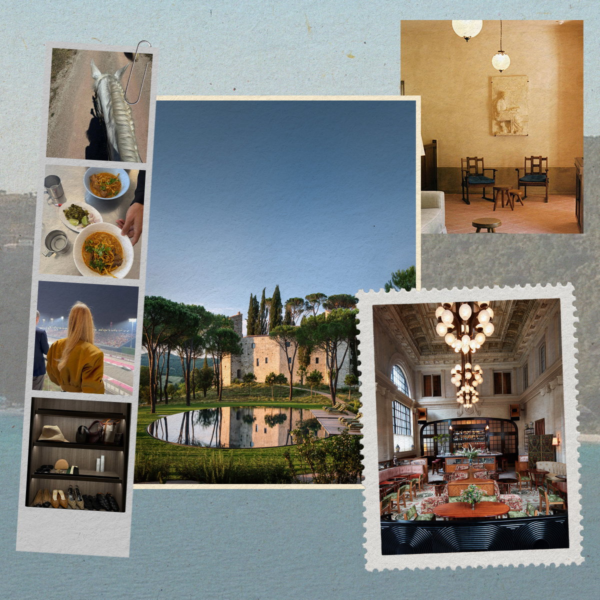 a collage of hotel and influencer imagery featuring the biggest travel trends of 2026