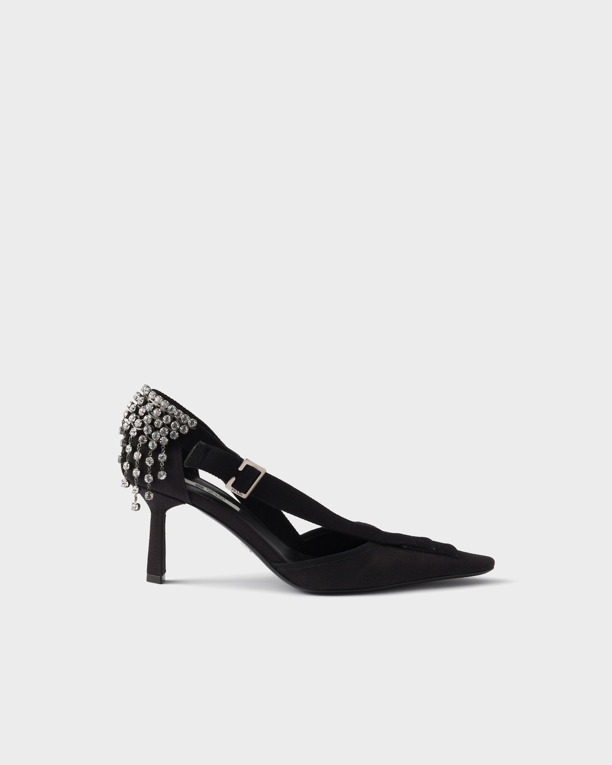 prada, Canvas Pumps with Crystals