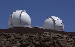 The Keck Telescopes in Hawaii.