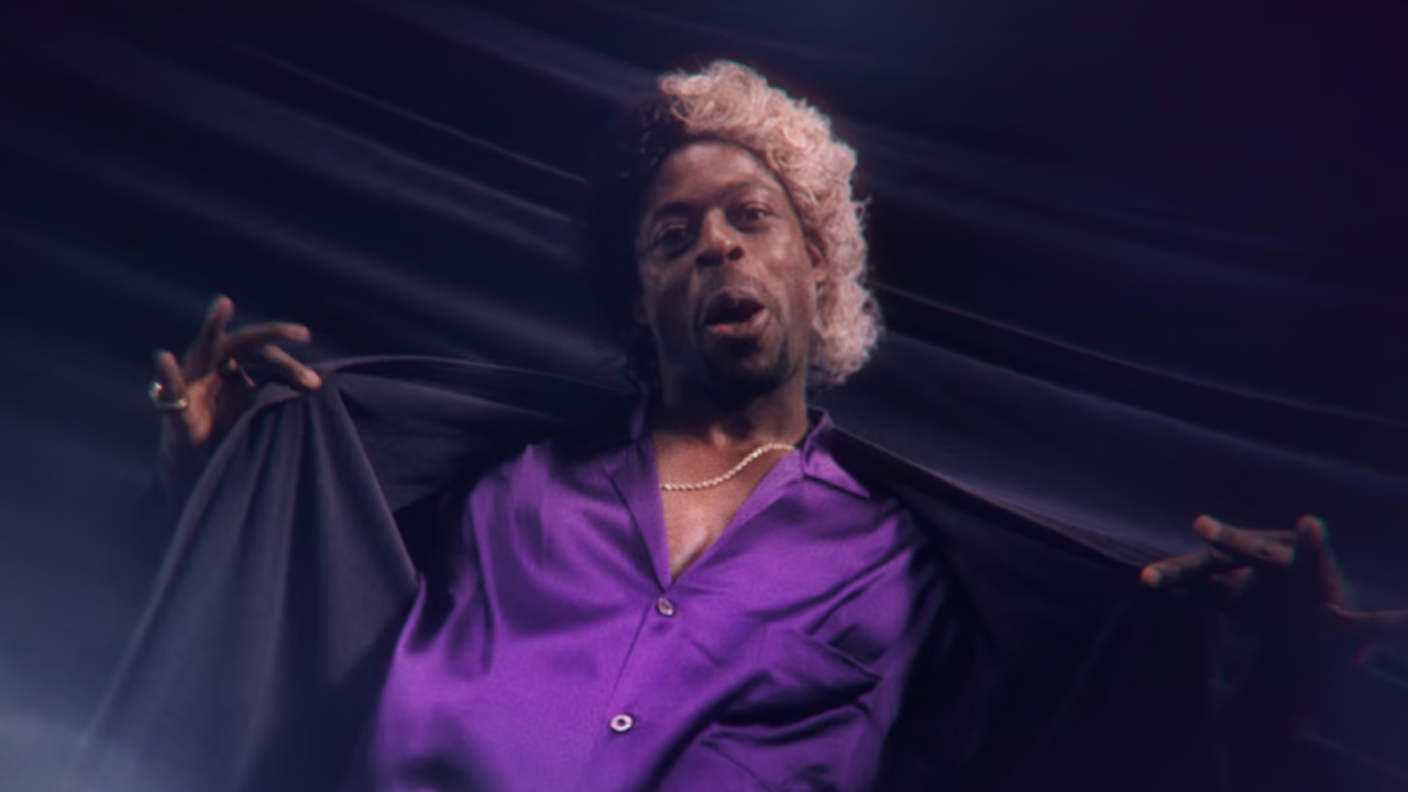 Sterling K. Brown dancing and singing as Sia in The Unauthorized Bash Brothers Experience