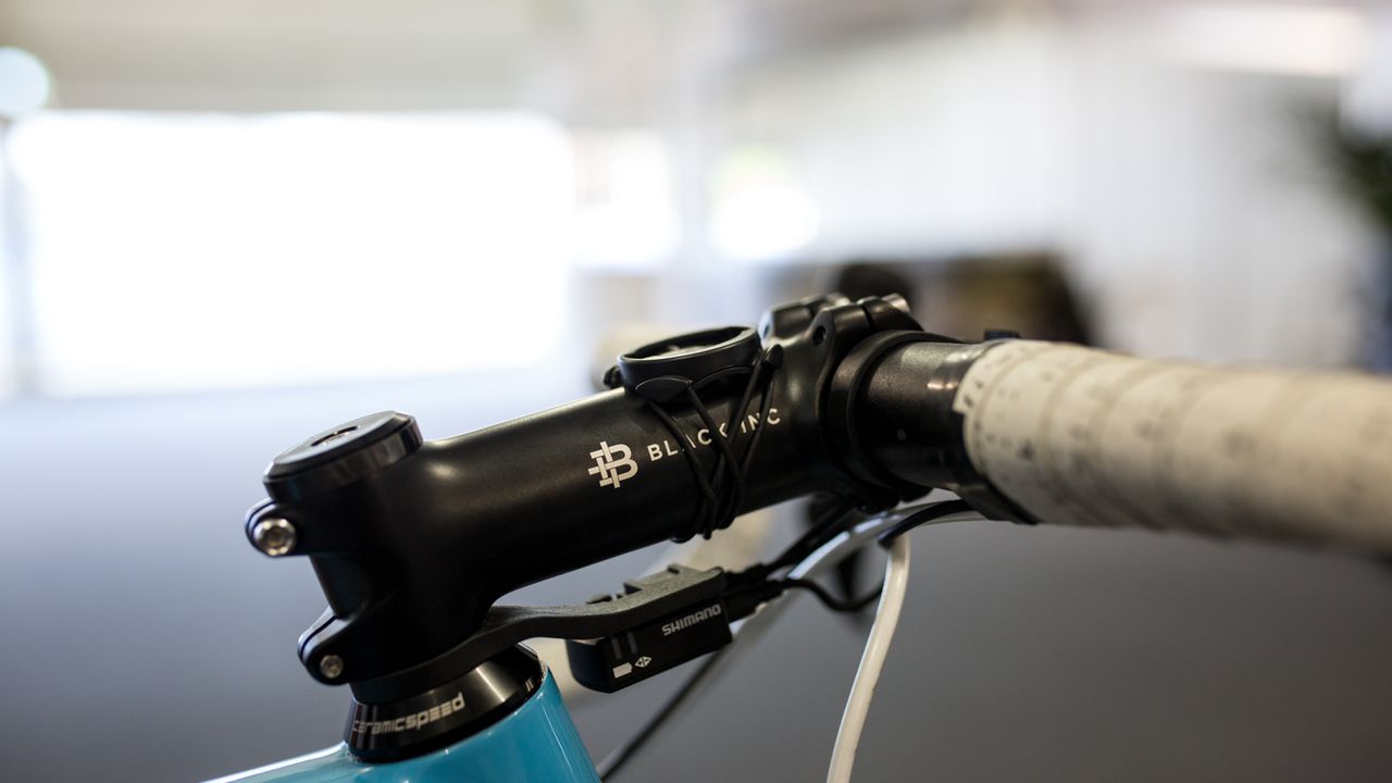 The seat post, handlebars and stem are supplied by Black Inc