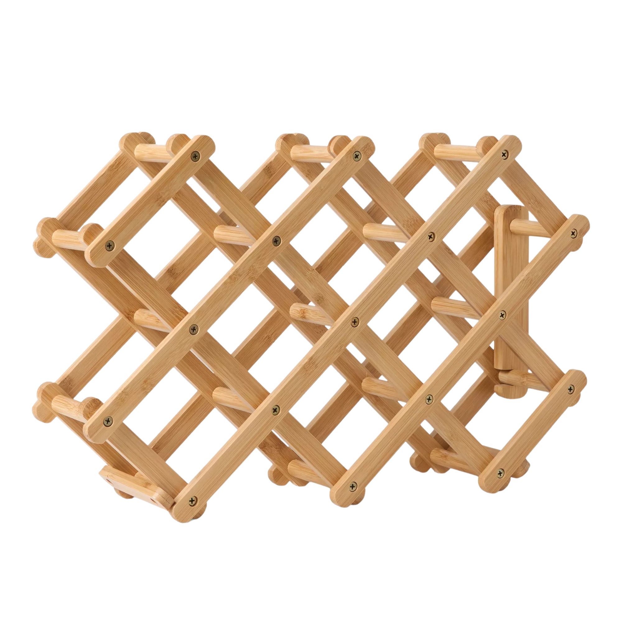 John Lewis, Folding Bamboo Wine Rack, 8 Bottle