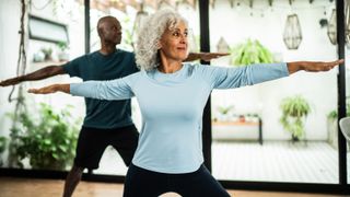 a senior woman exercising