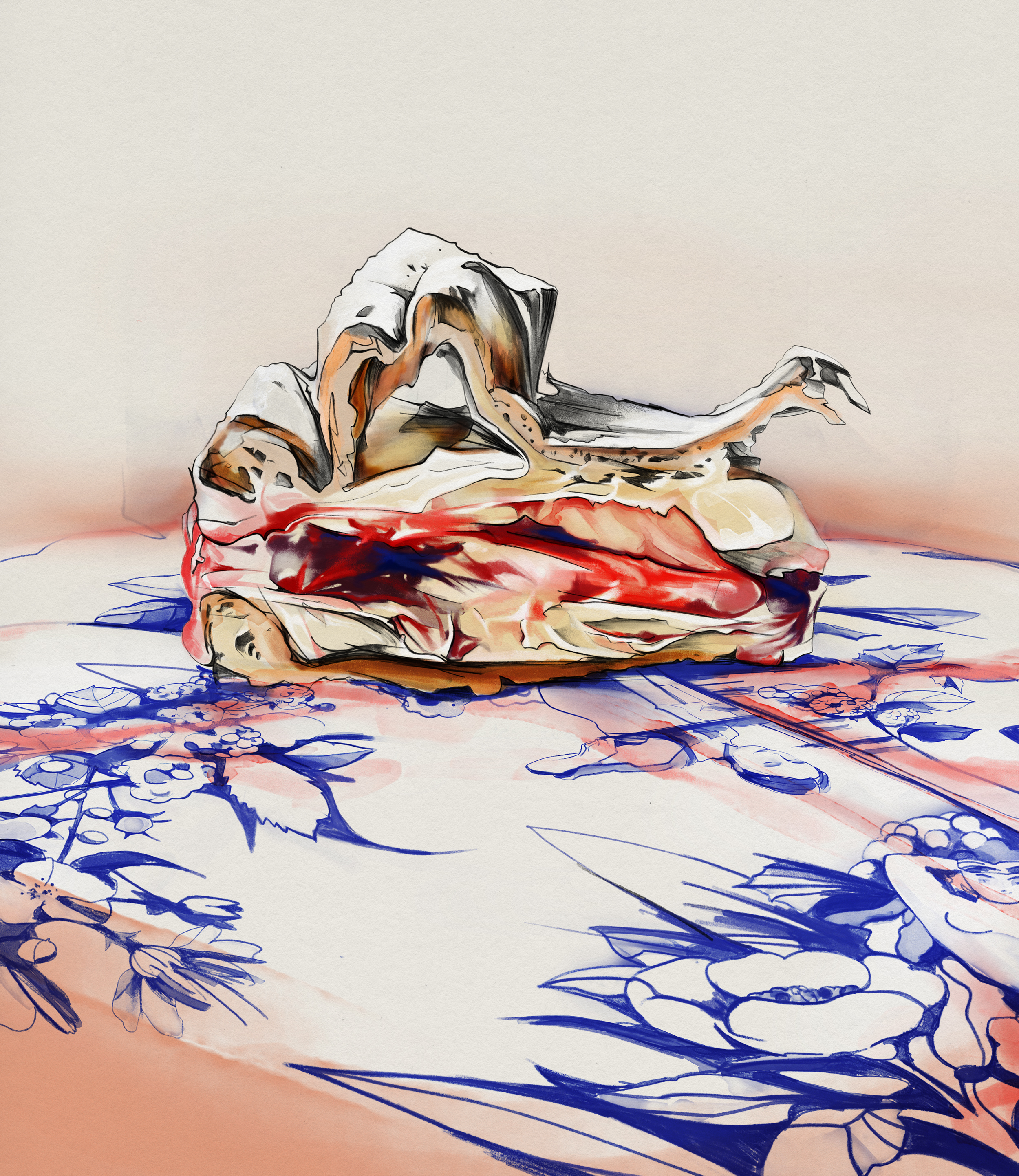 digital illustration of pastry on a plate