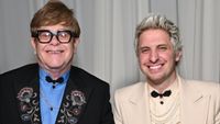 Elton John and Andrew Watt attend the press conference during Elton John AIDS Foundation's 33rd Annual Academy Awards Viewing Party on March 02, 2025 in West Hollywood, California