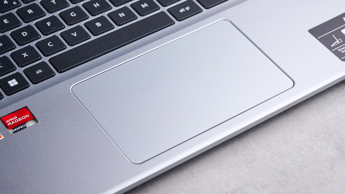 Close-up of trackpad on Acer Aspire Go 15